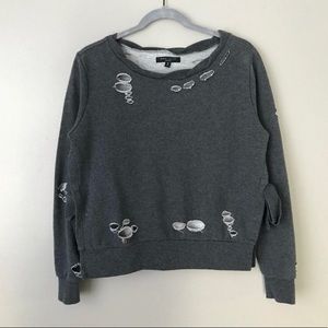 Ripped Distressed Sweatshirt w/ Ties by Romeo & Juliet Couture - New with Tags!